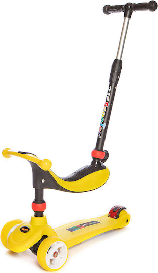 Baby Adventure Scuter Copii 21st 3 Roți Cu Iluminare LED Pentru 12 Luni Galben
