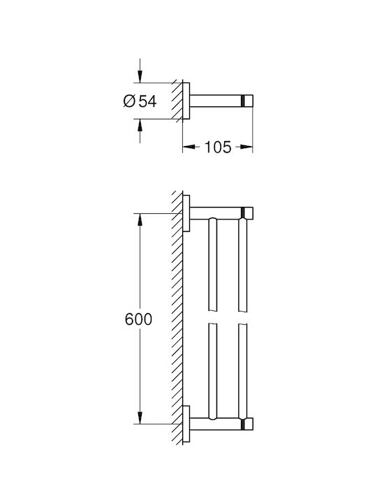 Grohe Essentials Double Wall-Mounted Bathroom Rail Brushed Warm Sunset