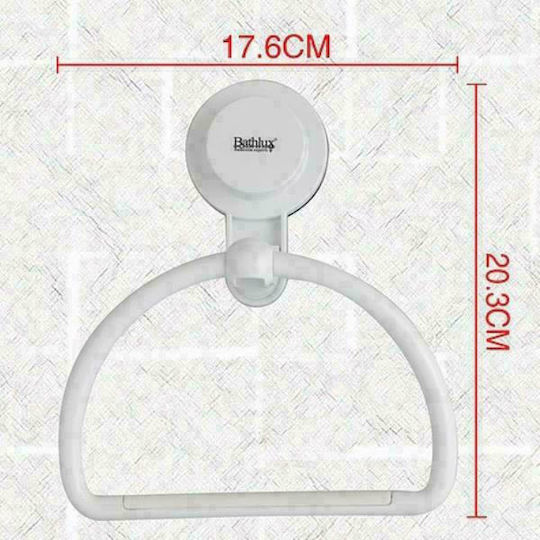 Bathlux 30145 Single Bathroom Ring with Suction Cup 20.3x17.6cm White