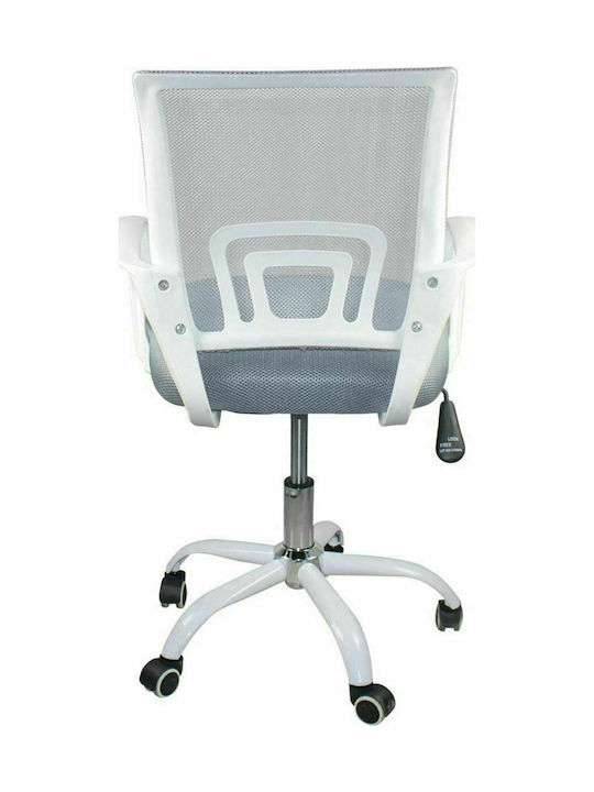 BF2101-SC Office Chair with Fixed Arms White / Grey Woodwell
