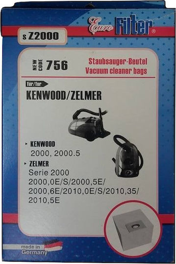Euro Filter SZ 2000 Vacuum Cleaner Bags 5pcs Compatible with Vacuum Cleaner Kenwood