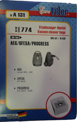 Euro Filter SA 131 Σακούλες Σκούπας 4τμχ Συμβατή με Σκούπα AEG