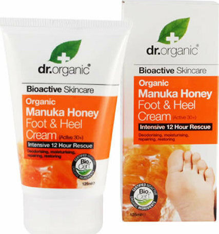 Dr.Organic Manuka Honey Moisturizing Cream for Calluses, Hardness & Cracked Heels 125ml