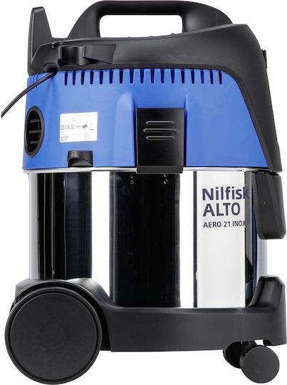 Nilfisk Aero 21-01 PC Staubsauger Flüssigkeiten / Feststoffe 1250W mit Edelstahl Behälter 20Es