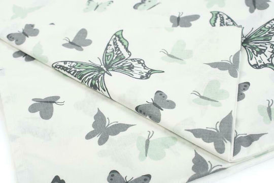Dimcol Butterfly Παιδική Μαξιλαροθήκη από 100% Βαμβάκι 50x70εκ. 57 Green