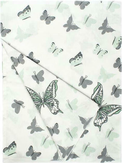 Dimcol Butterfly Παιδική Μαξιλαροθήκη από 100% Βαμβάκι 50x70εκ. 57 Green