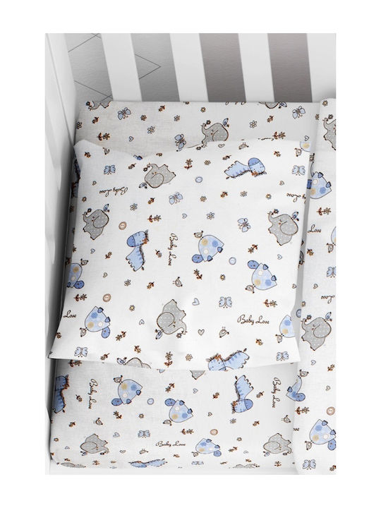 Dimcol Elephant Kids Cotton Pillowcase 50x70cm 174 Blue