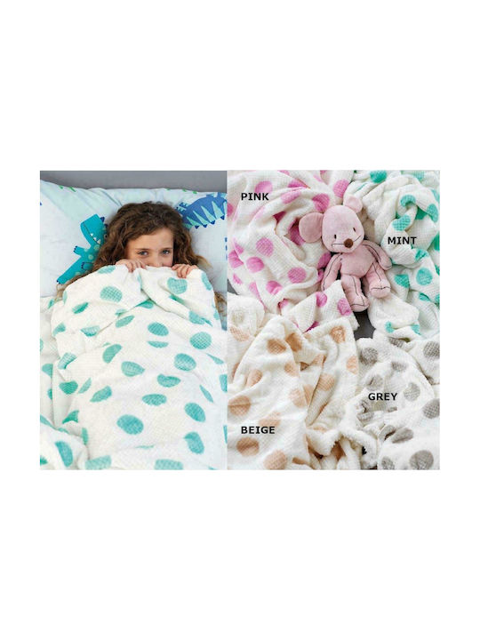Palamaiki Blanket Fleece Dots White 160x220cm