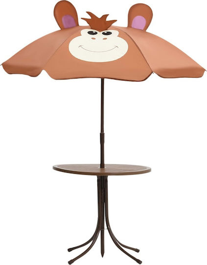 Garden Bistro Kids Table and Chairs Set Brown vidaXL