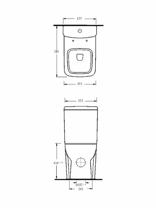 Ege Vitrifiye Tyana Floor-Standing Toilet and Flush that Includes Soft Close Cover White