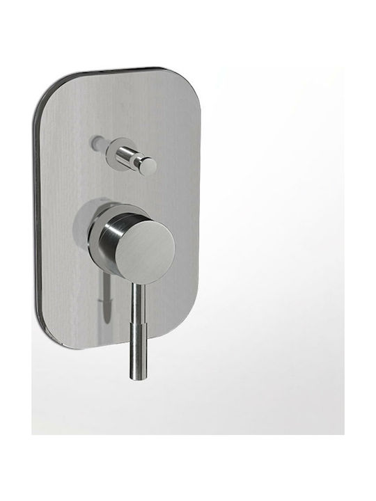 La Torre New Tech Built-In Mixer for Shower with 2 Exits Inox Silver