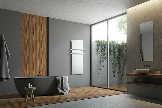 Radialight Icon 2B Electric Towel Rail with Glass Front 1000W 110x45cm White