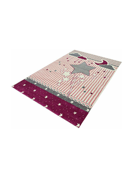 Madi D041A Kinder Teppich Sterne Rosa 80x150cm Dicke 12mm