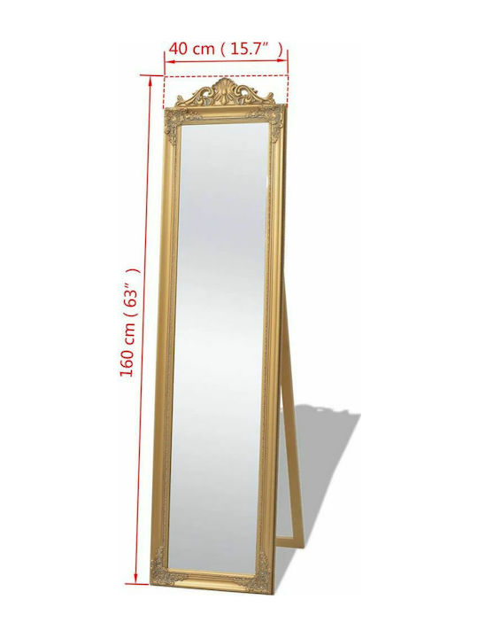 vidaXL Καθρέπτης με Χρυσό Ξύλινο Πλαίσιο 160x40cm