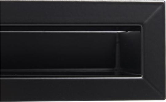 Kratki Rectangular Fireplace Air Shutter Black 80x6cm