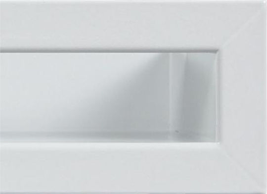 Kratki Rectangular Fireplace Air Shutter White 60x6cm