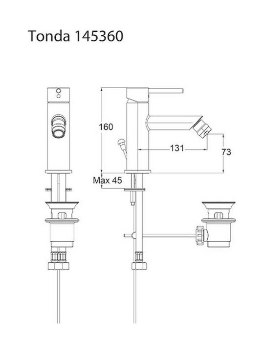 Eurorama Tonda Wasserhahn Bidet Chrome