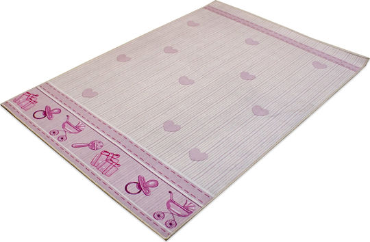 Tzikas Carpets 73013-021 Παιδικό Χαλί Καρδιές Ροζ 160x230cm