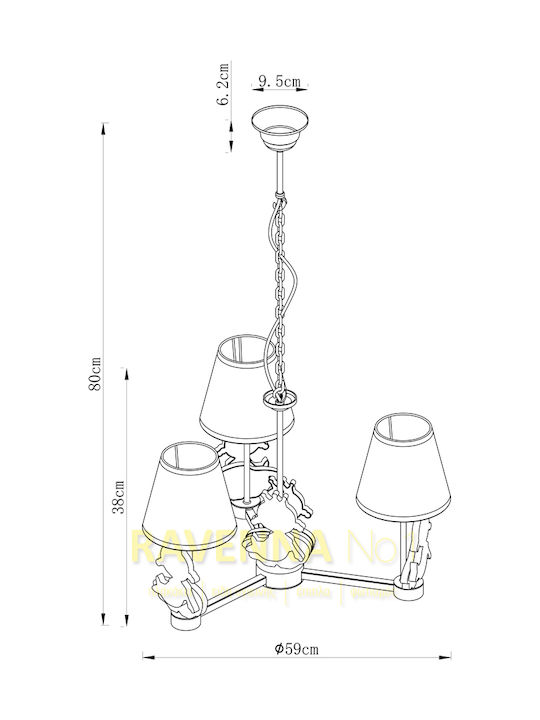 Ravenna Star Lady Candelabru Lumină de tavan pentru copii Agățat din plastic 40W cu suport pentru bec E14