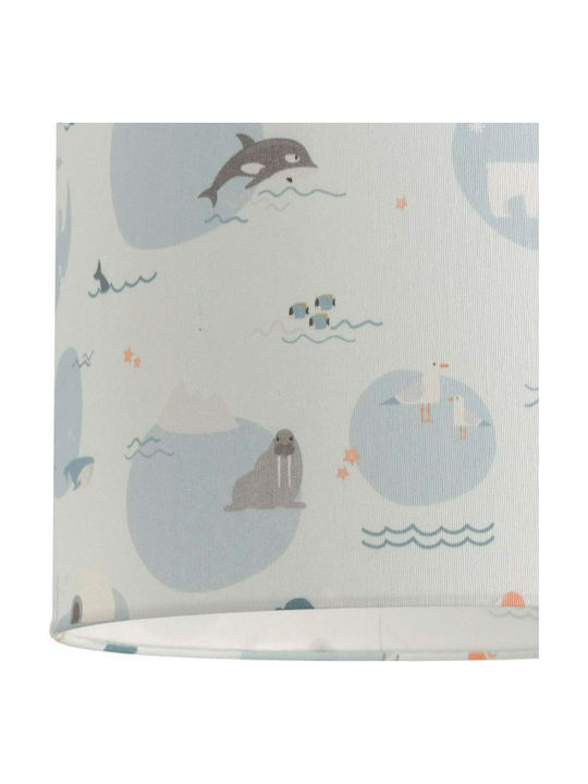 Veis Arctic Life Einfaches Licht Kinderdeckenleuchte Deckenleuchte 60W mit Fassung E27 Hellblau 35x24cm