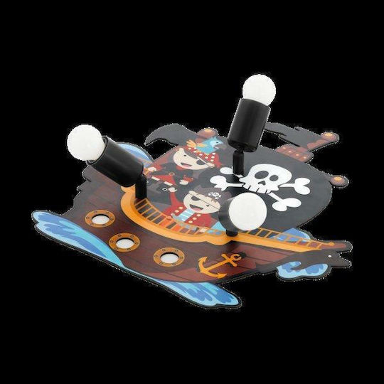 Eglo Pirate Kronleuchter Kinderdeckenleuchte Deckenleuchte montieren 40W mit Fassung E27 Mehrfarbig 42.5cm
