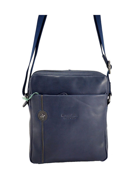 Leather Men's Bag Shoulder / Crossbody Navy Blue