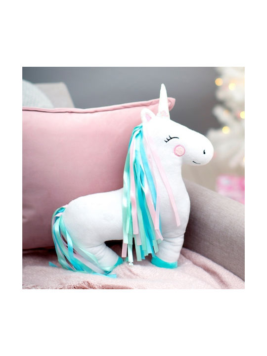 Sass & Belle Διακοσμητικό Μαξιλάρι Κούνιας Rainbow Unicorn Λευκό 40x35cm