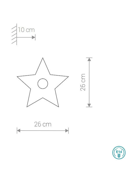 Nowodvorski Wooden Kids Wall Light Toy Star