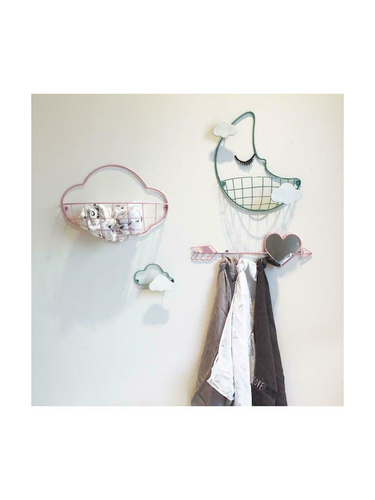 Minene Metallic Kids Wall Mounted Hanger with One Hook Star Black 12x12cm