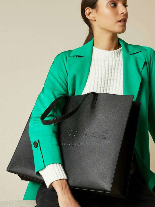 Icon Γυναικεία Τσάντα Shopper Ώμου Μαύρη