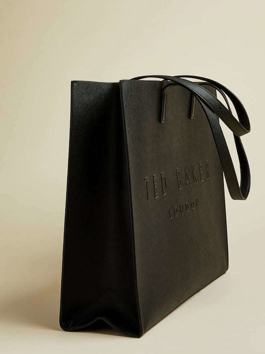 Icon Γυναικεία Τσάντα Shopper Ώμου Μαύρη