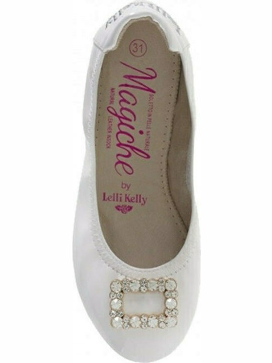 Lelli Kelly Kids Patent Leather Ballerinas White