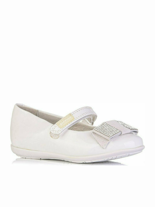 Garvalin Kids Anatomic Leather Ballerinas with Hoop & Loop Closure White