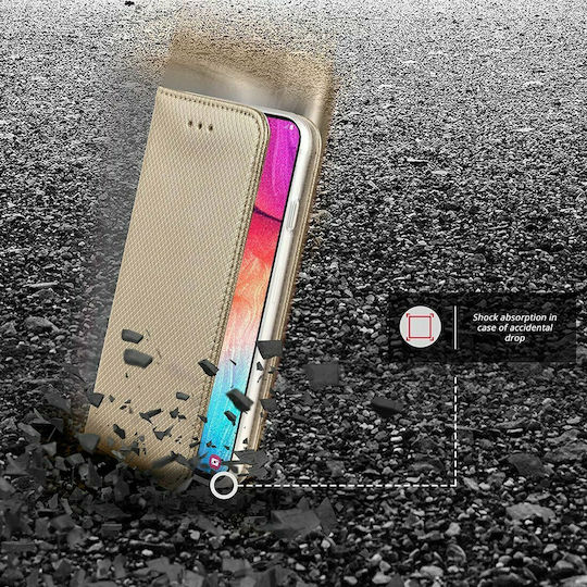 Forcell Smart Magnet Book Δερματίνης Χρυσό (Xiaomi Mi Note 10 Lite)
