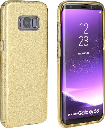 Forcell Shining Umschlag Rückseite Kunststoff Gold (Galaxy S8)