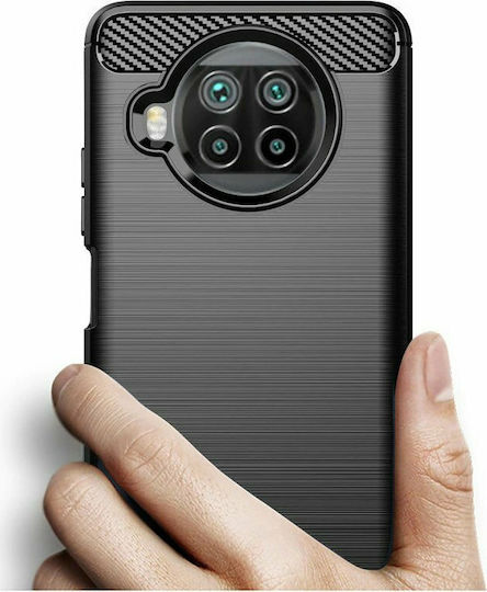 Hurtel Carbon Fiber Brushed Back Cover Silicon Negru (Xiaomi Mi 10T Lite)
