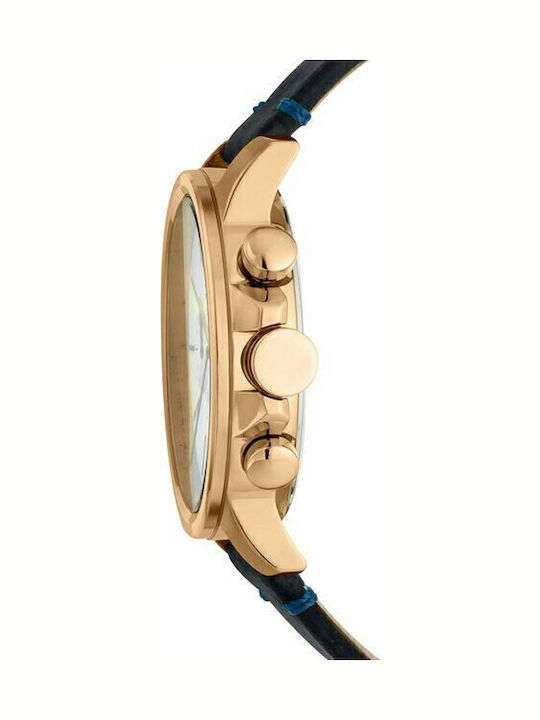 Esprit Men's Watch 42mm Chronograph Battery with Black Leather Strap