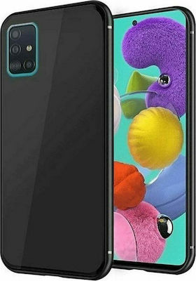 Forcell Glass Umschlag Rückseite Synthetisch Schwarz (Galaxy A41)