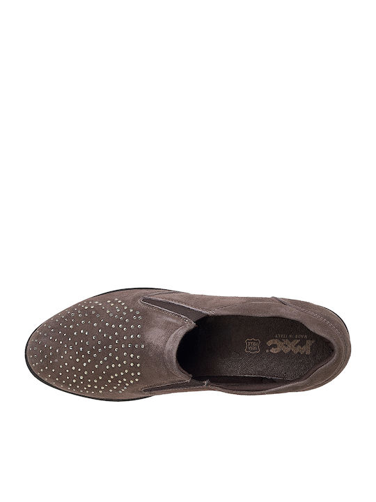 Ανατομικά Γυναικεία Slip-On Δερμάτινα Καφέ