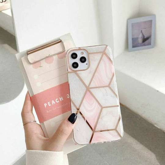 Tech-Protect Marble Umschlag Rückseite Silikon Rosa (Galaxy A42)