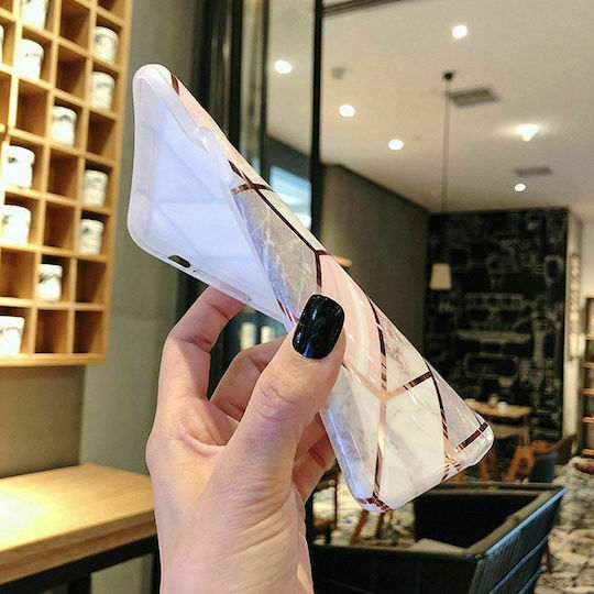 Tech-Protect Marble Umschlag Rückseite Silikon Rosa (Galaxy A42)
