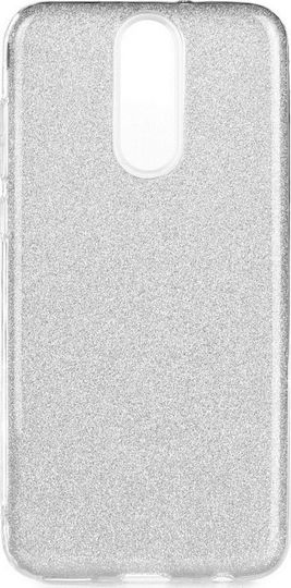Schimmernder Umschlag Rückseite Silikon Silber Huawei Mate 10 Lite