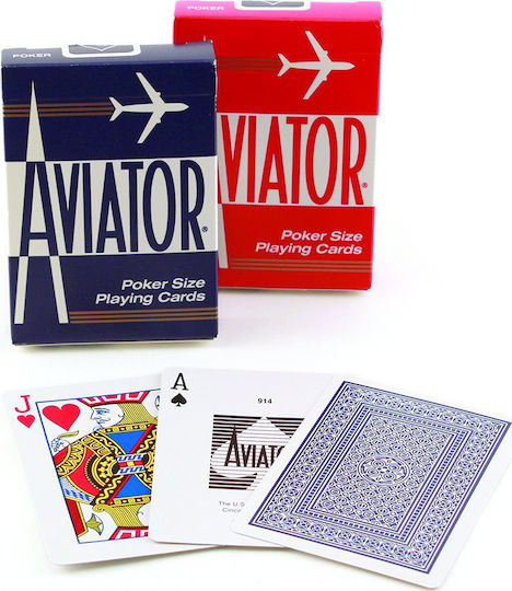 Aviator 1000906 Τράπουλα Πλαστικοποιημένη για Poker Κόκκινη