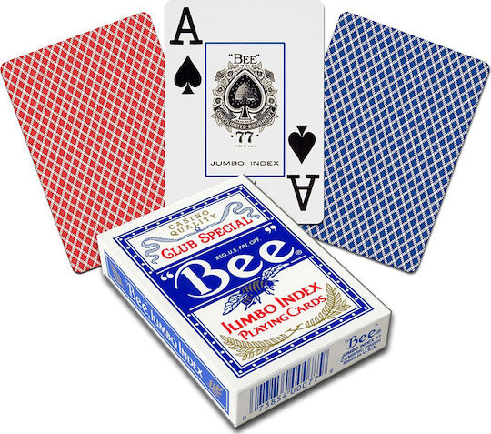 Bee Jumbo Cărți De Joc Plasticizate Pentru Poker Roșii