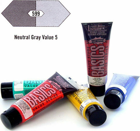 Liquitex Acrylic Color Basics Acrylic Paint Set in Gray color 599 Neutral Grey 118ml 1pcs