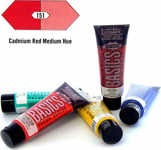 Liquitex Acrylic Color Basics Ακρυλικό Χρώμα Ζωγραφικής 151 Cadmium Red Medium Hue 118ml