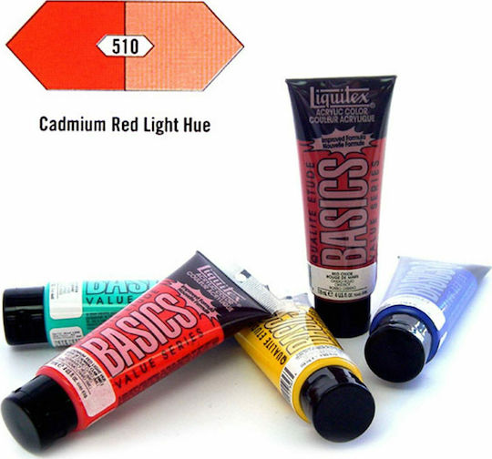 Liquitex Acrylic Color Basics Ακρυλικό Χρώμα Ζωγραφικής 510 Cadmium Red Light 118ml