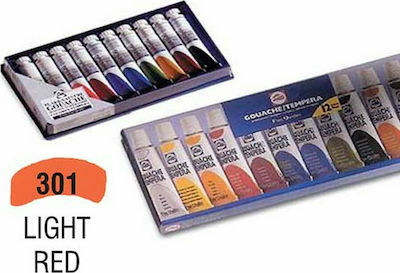 Royal Talens Gouache Extra Fine Quality Tempera Farben Light Red 301 in Röhre 20ml 1Stück 08043012