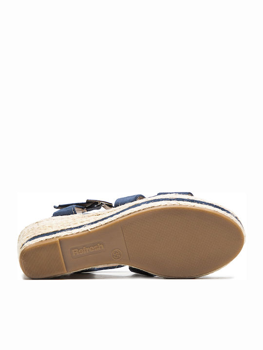 Women's Suede Platform Shoes Navy Blue