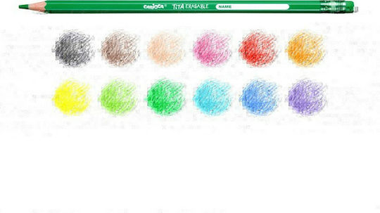 Carioca Tita Erasable Colored Pencil Set with Eraser Package of 1 packages